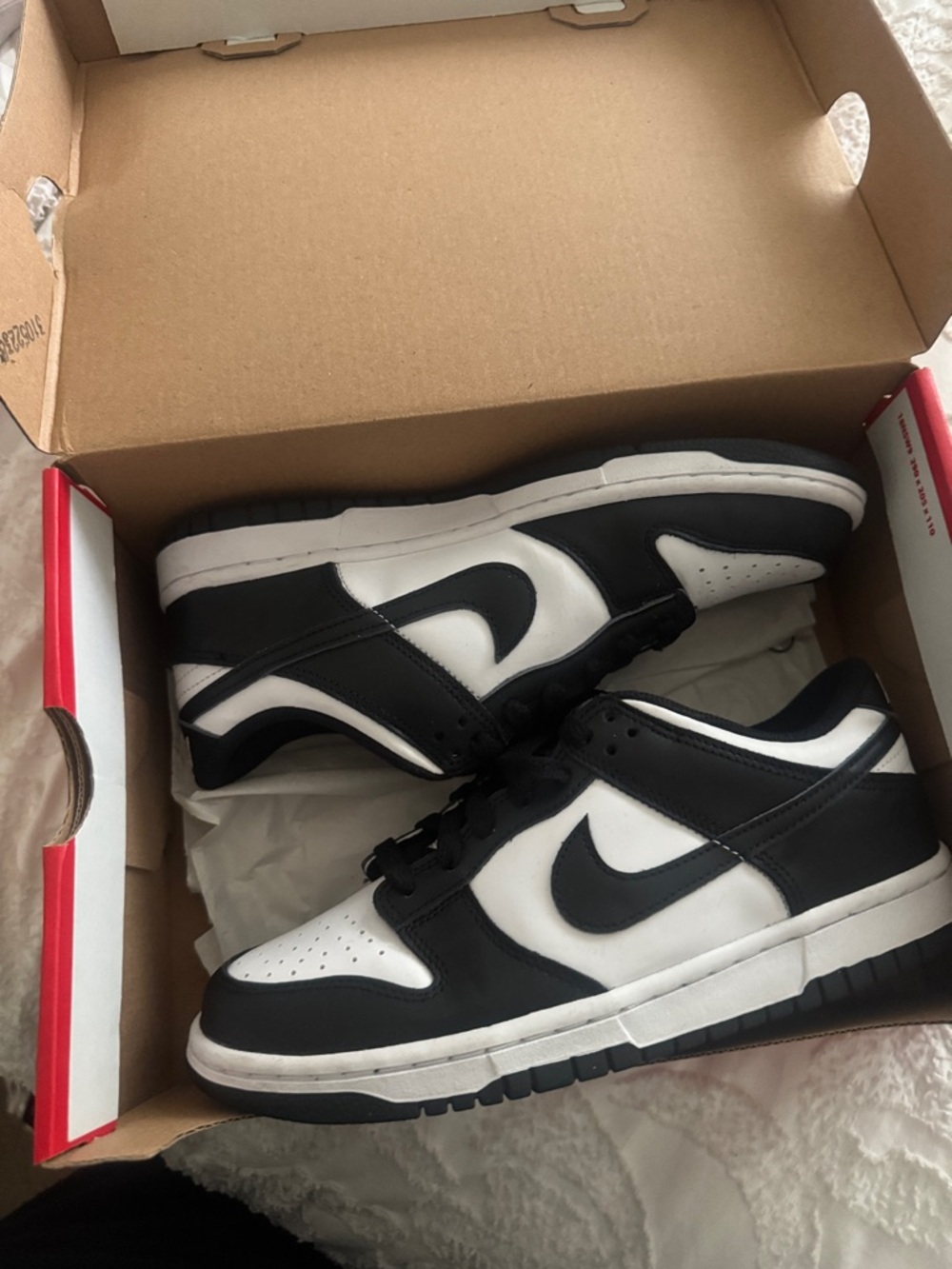 Nike Black and White Low-Top Dunk-Style Sneakers